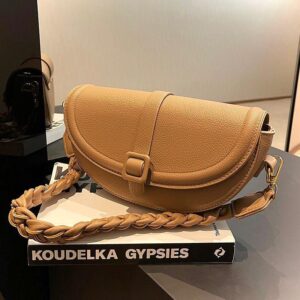 Ladies New Solid Color Pleated Fashion Shoulder Bag