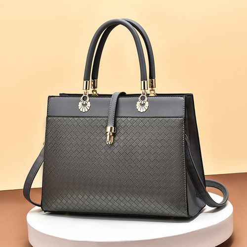 Tote Designer Fashion Ladies Leather Women Handbags - Grey